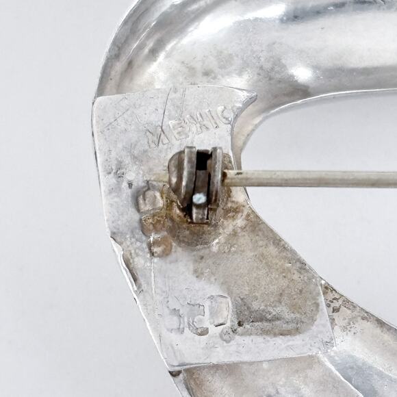 Vintage Mexico Sterling Silver 925 Abstract Swirl Modernist Brooch - Picture 5 of 7